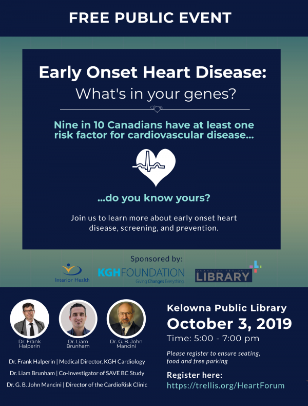 Poster Early Onset Heart Disease Public Forum Final